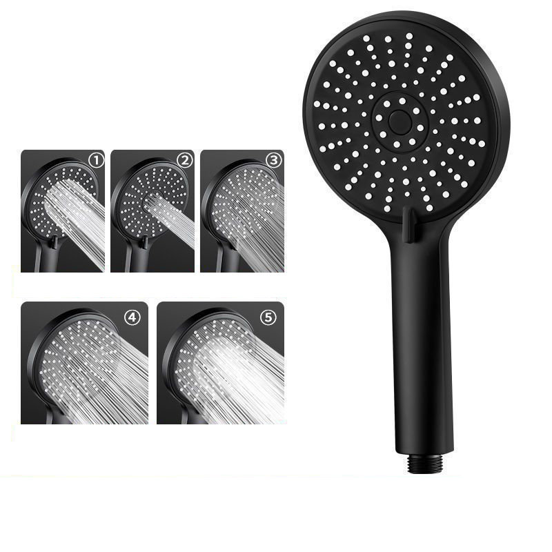High Pressure Shower Head Handheld - ブラックの5モードシャワーヘッド。水量調整可能で、高水圧、節水、水圧マッサージ機能付き。浴室用アクセサリー。