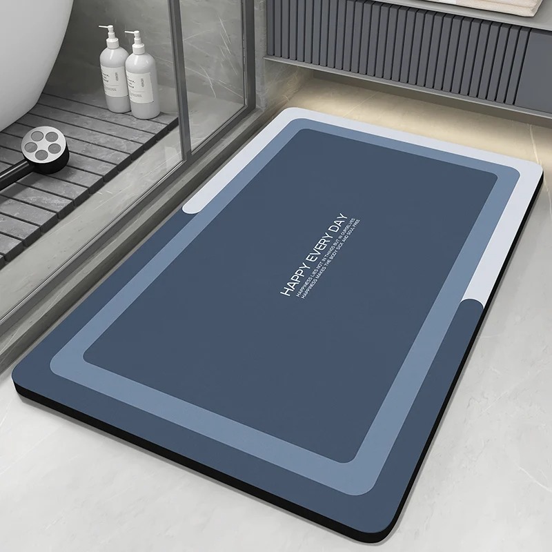 Quick Dry Diatomite Bath Mat - 珪藻土バスマット 浴室吸水性滑り止めフロアマット フットカーペット 速乾シャワー トイレマット ドアマット