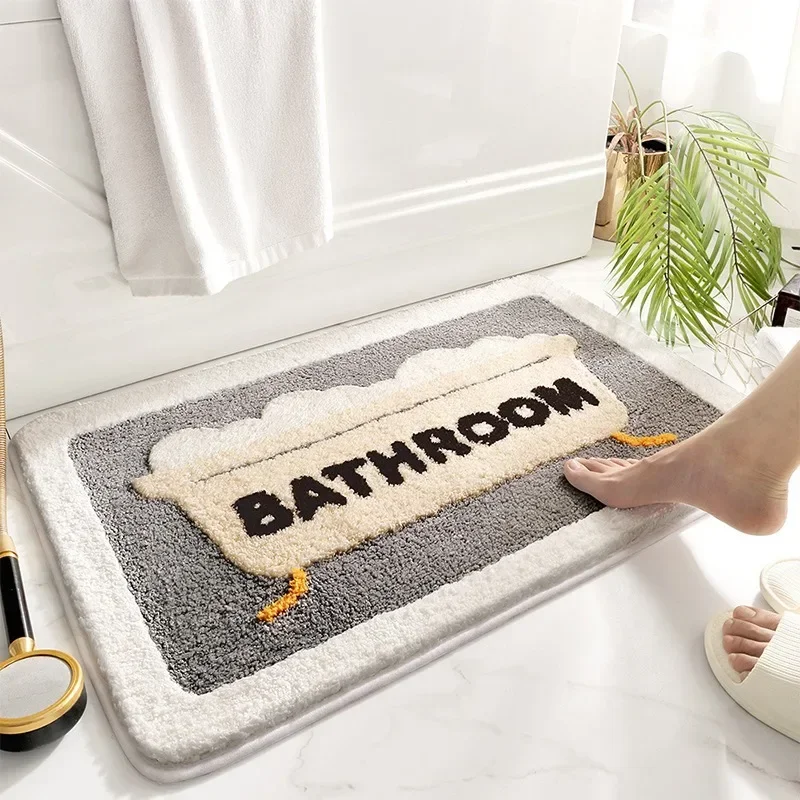 滑り止め付きバスマット、柔らかいフェイクウールラグ、速乾性、 - Quick Dry Diatomite Bath Mat のレビューと価格