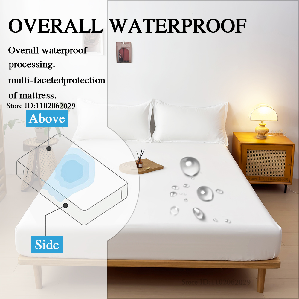 防水マットレスカバーベッドボックスシーツスローマットレスベッ - Waterproof Mattress Protector Breathable のレビューと価格