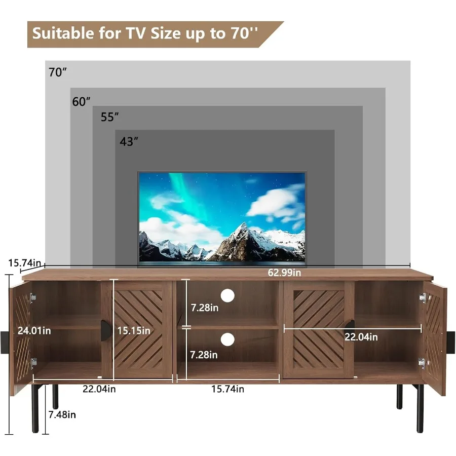 63cmのテレビ台。リビングルーム用。収納棚付きのエンジニア - Storage & Organization のレビューと価格