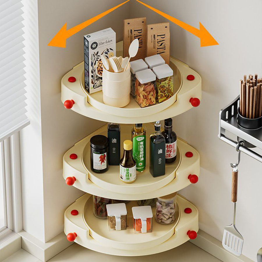回転式多機能壁掛け調味料収納ラック、キッチン収納ラック、調味 - Kitchen のレビューと価格