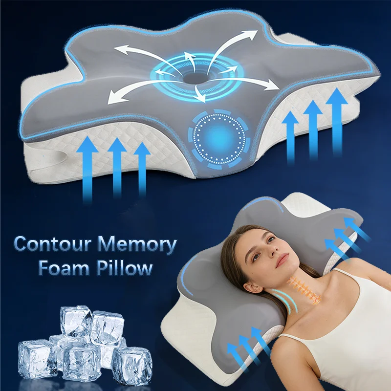 メモリーフォーム枕 頸椎枕 首の痛み緩和 人間工学に基づいた - Memory Foam Orthopedic Pillow Neck Pain のレビューと価格