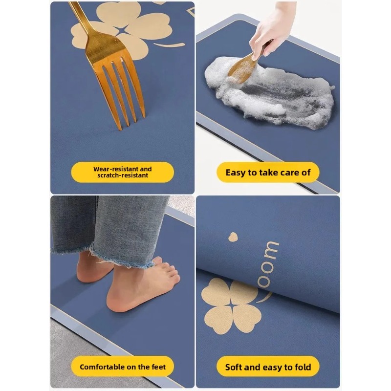 珪藻土バスマット 浴室吸水性滑り止めフロアマット フットカー - Quick Dry Diatomite Bath Mat のレビューと価格