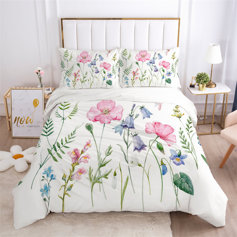 花の葉寝具セットマイクロファイバー蝶布団カバー蓮の花掛け布団 - Aesthetic Floral Duvet Cover のレビューと価格