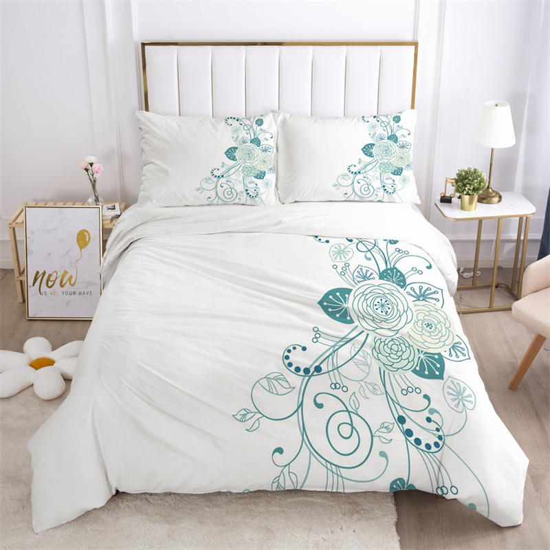 花の葉寝具セットマイクロファイバー蝶布団カバー蓮の花掛け布団 - Aesthetic Floral Duvet Cover のレビューと価格